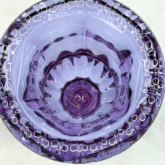 Vintage Friedrich Kristall Germany Lead Crystal Purple Vase - Picture 5 of 8